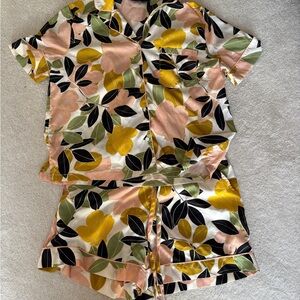 Rachel Zoe Multicolor Floral Satin Set